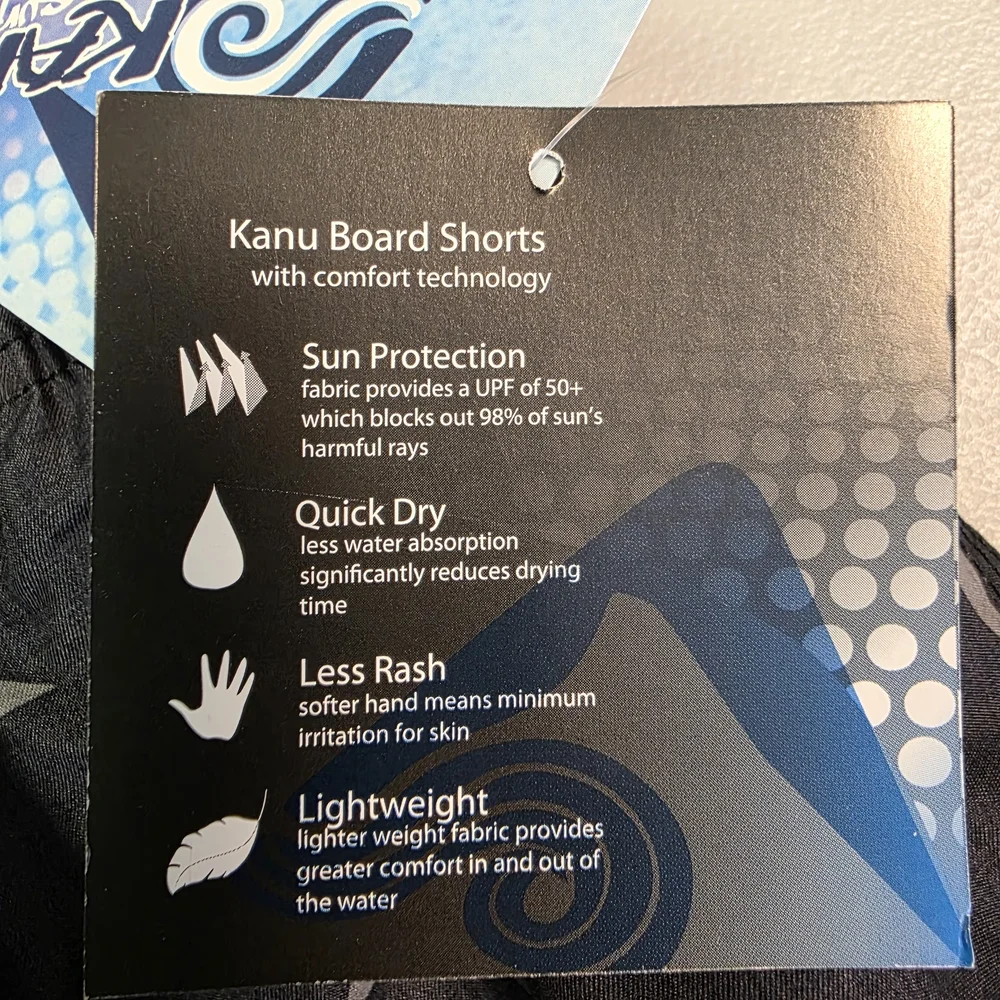 Kanu Surf Men's Infinite‎ Swim Trunks Flag II Black UPF 50+ Quick Dry Size 2X